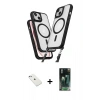 MARSİLYAN™- iPhone 14 Kılıf Atlas Doku Koleksiyonu - Şeffaf 360 Full Body Arka Koruyucu + Diamond Kamera Lens - SABE