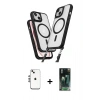 MARSİLYAN™- iPhone 14 Kılıf Atlas Doku Koleksiyonu - Şeffaf 360 Full Body Arka Koruyucu + Shine Kamera Lens - GS