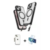 MARSİLYAN™- iPhone 14 Kılıf Atlas Doku Koleksiyonu - Siyah 3D Antistatik Cam Ekran Koruyucu + Shine Kamera Lens - GD