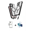 MARSİLYAN™- iPhone 14 Kılıf Atlas Doku Koleksiyonu - Siyah 3D Antistatik Cam Ekran Koruyucu + Shine Kamera Lens - SH