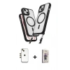 MARSİLYAN™- iPhone 14 Kılıf Atlas Doku Koleksiyonu - Siyah Bilvis 3D Cam Ekran Koruyucu + Shine Kamera Lens - GD