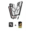 MARSİLYAN™- iPhone 14 Kılıf Atlas Doku Koleksiyonu - Siyah Buffer Cam Ekran Koruyucu + PVD Metal Kamera Lens - PE