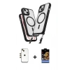 MARSİLYAN™- iPhone 14 Kılıf Atlas Doku Koleksiyonu - Siyah Buffer Hayalet Cam Ekran Koruyucu + Shine Kamera Lens - GD
