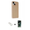 MARSİLYAN™- iPhone 14 Kılıf Atlas Form - Şeffaf 360 Full Body Arka Koruyucu + Diamond Kamera Lens - KI