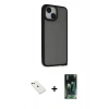 MARSİLYAN™- iPhone 14 Kılıf Atlas Form - Şeffaf 360 Full Body Arka Koruyucu + Diamond Kamera Lens - KI
