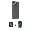 MARSİLYAN™- iPhone 14 Kılıf Atlas Form - Şeffaf 360 Full Body Arka Koruyucu + PVD Metal Kamera Lens - PE