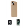 MARSİLYAN™- iPhone 14 Kılıf Atlas Form - Şeffaf 360 Full Body Arka Koruyucu + PVD Metal Kamera Lens - YL