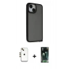 MARSİLYAN™- iPhone 14 Kılıf Atlas Form - Şeffaf 360 Full Body Arka Koruyucu + Shine Kamera Lens - GD
