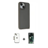MARSİLYAN™- iPhone 14 Kılıf Atlas Form - Şeffaf 360 Full Body Arka Koruyucu + Shine Kamera Lens - GD