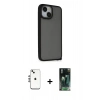 MARSİLYAN™- iPhone 14 Kılıf Atlas Form - Şeffaf 360 Full Body Arka Koruyucu + Shine Kamera Lens - GS