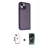 MARSİLYAN™- iPhone 14 Kılıf Atlas Form - Şeffaf 360 Full Body Arka Koruyucu + Shine Kamera Lens - KI