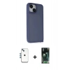 MARSİLYAN™- iPhone 14 Kılıf Atlas Form - Şeffaf 360 Full Body Arka Koruyucu + Shine Kamera Lens - MI