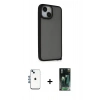 MARSİLYAN™- iPhone 14 Kılıf Atlas Form - Şeffaf 360 Full Body Arka Koruyucu + Shine Kamera Lens - MI