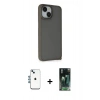 MARSİLYAN™- iPhone 14 Kılıf Atlas Form - Şeffaf 360 Full Body Arka Koruyucu + Shine Kamera Lens - MI