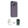 MARSİLYAN™- iPhone 14 Kılıf Atlas Form - Şeffaf 360 Full Body Arka Koruyucu + Shine Kamera Lens - SH