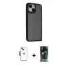 MARSİLYAN™- iPhone 14 Kılıf Atlas Form - Şeffaf 360 Full Body Arka Koruyucu + Shine Kamera Lens - SH