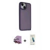MARSİLYAN™- iPhone 14 Kılıf Atlas Form - Şeffaf Pasifik Cam Ekran Koruyucu + Raze Metal Kamera Lens - KI