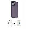 MARSİLYAN™- iPhone 14 Kılıf Atlas Form - Şeffaf Pasifik Cam Ekran Koruyucu + Shine Kamera Lens - GD