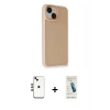 MARSİLYAN™- iPhone 14 Kılıf Atlas Form - Şeffaf Pasifik Cam Ekran Koruyucu + Shine Kamera Lens - GD