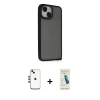 MARSİLYAN™- iPhone 14 Kılıf Atlas Form - Şeffaf Pasifik Cam Ekran Koruyucu + Shine Kamera Lens - GD