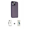 MARSİLYAN™- iPhone 14 Kılıf Atlas Form - Şeffaf Pasifik Cam Ekran Koruyucu + Shine Kamera Lens - GI