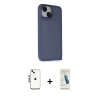 MARSİLYAN™- iPhone 14 Kılıf Atlas Form - Şeffaf Pasifik Cam Ekran Koruyucu + Shine Kamera Lens - GS