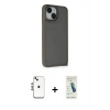 MARSİLYAN™- iPhone 14 Kılıf Atlas Form - Şeffaf Pasifik Cam Ekran Koruyucu + Shine Kamera Lens - GS
