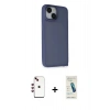 MARSİLYAN™- iPhone 14 Kılıf Atlas Form - Şeffaf Pasifik Cam Ekran Koruyucu + Shine Kamera Lens - KI