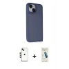 MARSİLYAN™- iPhone 14 Kılıf Atlas Form - Şeffaf Pasifik Cam Ekran Koruyucu + Shine Kamera Lens - YL