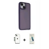 MARSİLYAN™- iPhone 14 Kılıf Atlas Form - Şeffaf Pasifik Cam Ekran Koruyucu + Shine Kamera Lens - YL