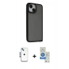 MARSİLYAN™- iPhone 14 Kılıf Atlas Form - Şeffaf Royal Nano Ekran Koruyucu + Shine Kamera Lens - MI