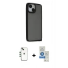 MARSİLYAN™- iPhone 14 Kılıf Atlas Form - Şeffaf Royal Nano Ekran Koruyucu + Shine Kamera Lens - YL