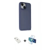 MARSİLYAN™- iPhone 14 Kılıf Atlas Form - Siyah 3D Antistatik Cam Ekran Koruyucu + Diamond Kamera Lens - SABE