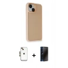 MARSİLYAN™- iPhone 14 Kılıf Atlas Form - Siyah 3D Antistatik Hayalet Cam Ekran Koruyucu + Shine Kamera Lens - GD