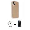 MARSİLYAN™- iPhone 14 Kılıf Atlas Form - Siyah 3D Antistatik Hayalet Cam Ekran Koruyucu + Shine Kamera Lens - GI
