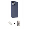 MARSİLYAN™- iPhone 14 Kılıf Atlas Form - Siyah Bilvis 3D Cam Ekran Koruyucu + Diamond Kamera Lens - KI