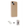 MARSİLYAN™- iPhone 14 Kılıf Atlas Form - Siyah Bilvis 3D Cam Ekran Koruyucu + Diamond Kamera Lens - KI