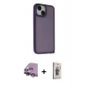 MARSİLYAN™- iPhone 14 Kılıf Atlas Form - Siyah Bilvis 3D Cam Ekran Koruyucu + Raze Metal Kamera Lens - MR