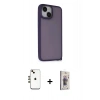 MARSİLYAN™- iPhone 14 Kılıf Atlas Form - Siyah Bilvis 3D Cam Ekran Koruyucu + Shine Kamera Lens - GD