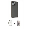 MARSİLYAN™- iPhone 14 Kılıf Atlas Form - Siyah Bilvis 3D Cam Ekran Koruyucu + Shine Kamera Lens - GD