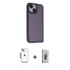 MARSİLYAN™- iPhone 14 Kılıf Atlas Form - Siyah Bilvis 3D Cam Ekran Koruyucu + Shine Kamera Lens - GI