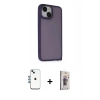 MARSİLYAN™- iPhone 14 Kılıf Atlas Form - Siyah Bilvis 3D Cam Ekran Koruyucu + Shine Kamera Lens - MI