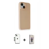 MARSİLYAN™- iPhone 14 Kılıf Atlas Form - Siyah Bilvis 3D Cam Ekran Koruyucu + Shine Kamera Lens - YL