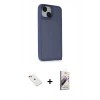 MARSİLYAN™- iPhone 14 Kılıf Atlas Form - Siyah Bilvis 3D Mat Cam Ekran Koruyucu + Diamond Kamera Lens - KI
