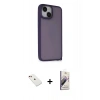 MARSİLYAN™- iPhone 14 Kılıf Atlas Form - Siyah Bilvis 3D Mat Cam Ekran Koruyucu + Diamond Kamera Lens - KI