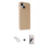 MARSİLYAN™- iPhone 14 Kılıf Atlas Form - Siyah Bilvis 3D Mat Cam Ekran Koruyucu + Diamond Kamera Lens - SABE
