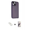 MARSİLYAN™- iPhone 14 Kılıf Atlas Form - Siyah Bilvis 3D Mat Cam Ekran Koruyucu + Diamond Kamera Lens - SABE