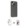 MARSİLYAN™- iPhone 14 Kılıf Atlas Form - Siyah Bilvis 3D Mat Cam Ekran Koruyucu + Shine Kamera Lens - GD
