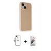 MARSİLYAN™- iPhone 14 Kılıf Atlas Form - Siyah Bilvis 3D Mat Cam Ekran Koruyucu + Shine Kamera Lens - GI