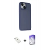 MARSİLYAN™- iPhone 14 Kılıf Atlas Form - Siyah Bilvis 5in1 3D Magic Cam Ekran Koruyucu + Diamond Kamera Lens - SABE
